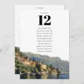 Lake Como Italy Table Number Seating Chart 招待状 (正面/裏面)