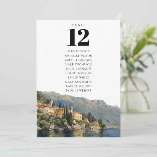Lake Como Italy Table Number Seating Chart 招待状 (スタンド正面)