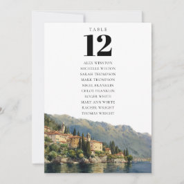 Lake Como Italy Table Number Seating Chart 招待状