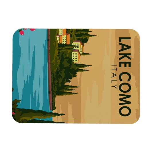 Lake Como Italy Vintage  マグネット (横)