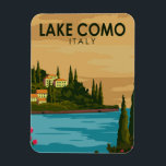 Lake Como Italy Vintage  マグネット<br><div class="desc">Lake Como vector art design. Lake Como,  in Northern Italy’s Lombardy region,  is an upscale resort area known for its dramatic scenery,  set against the foothills of the Alps.</div>
