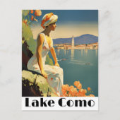 Lake Como Italy Vintage Travel Romantic Lakeside ポストカード (正面)