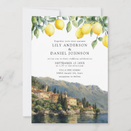 Lake Como Lemons Italian All In One Wedding 招待状