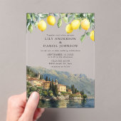 Lake Como Lemons Italian Wedding アクリル招待状 (インサイチュ (ポータブル))