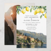 Lake Como Lemons Italy Photo Wedding 招待状 (正面/裏面)