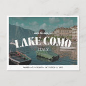 Lake Como Wedding Save the Date Retro Destination ポストカード (正面)