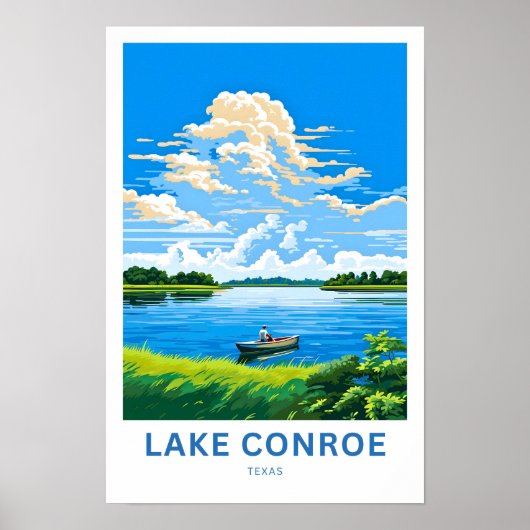 Lake Conroe Texas Travel Print ポスター (正面)