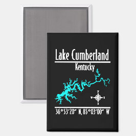 Lake Cumberland Kentucky湖岸地図座標 マグネット