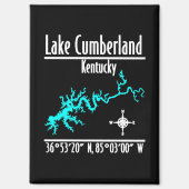 Lake Cumberland Kentucky湖岸地図座標 マグネット (正面)