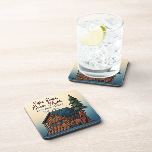 Lake Days, Cabin Nights Personlized コースター (右側)
