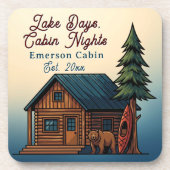 Lake Days, Cabin Nights Personlized コースター (正面)