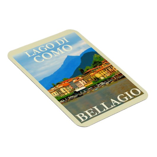 Lake di Como, Bellagio,イタリア,レトロ旅行 マグネット (右側)