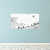 Lake District England Trails Ink Sketch Wall Art キャンバスプリント (インサイチュ (ウッドフロア))