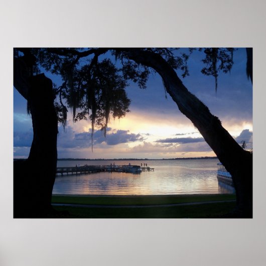 Lake Dora Florida Sunset at night poster photo art ポスター (正面)