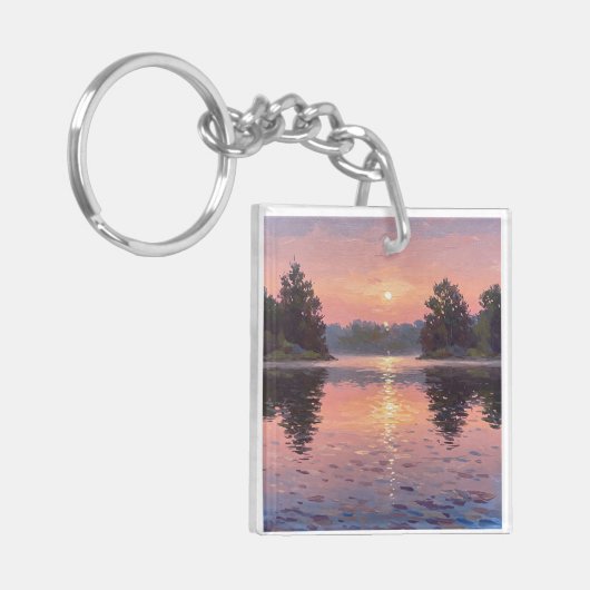 Lake During Dusk キーホルダー (正面左)