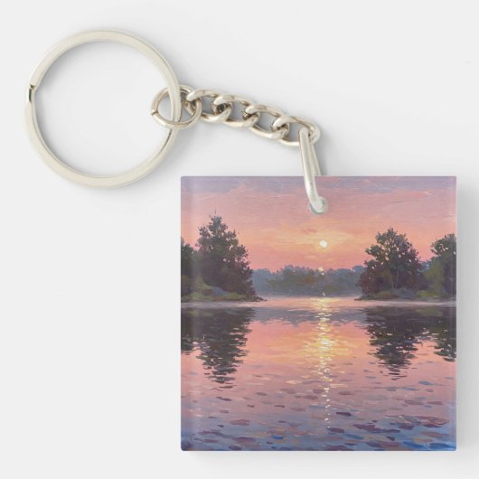 Lake During Dusk キーホルダー (正面)