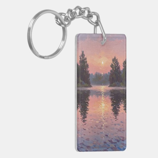 Lake During Dusk キーホルダー (正面左)