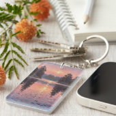 Lake During Dusk キーホルダー (正面右)