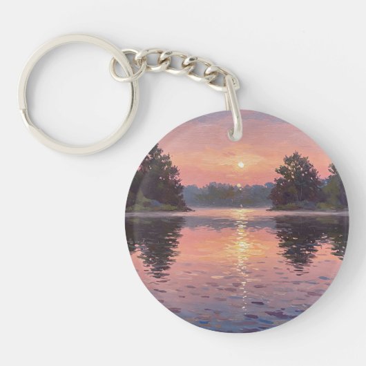 Lake During Dusk キーホルダー (正面)