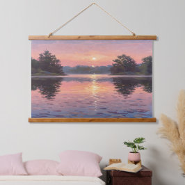 Lake During Dusk 吊り下げ型タペストリー