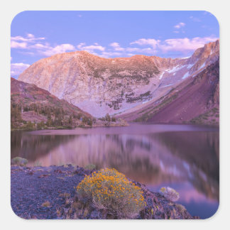 Lake Ellery and Sierra Mountains at Evening スクエアシール