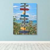 Lake Garda方向の標識ビューキャンバス印刷 キャンバスプリント (インサイチュ (ウッドフロア))