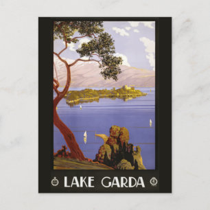 Lake Garda, Italy Vintage旅行はがき ポストカード