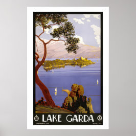 Lake Garda Italy Vintage Travel Poster ポスター