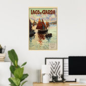 Lake Garda Italy Vintage Travel Poster ポスター (ホームオフィス)
