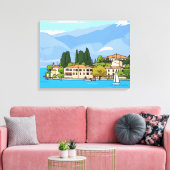 Lake Garda San Vigilio view canvas print キャンバスプリント (インサイチュ (リビング))