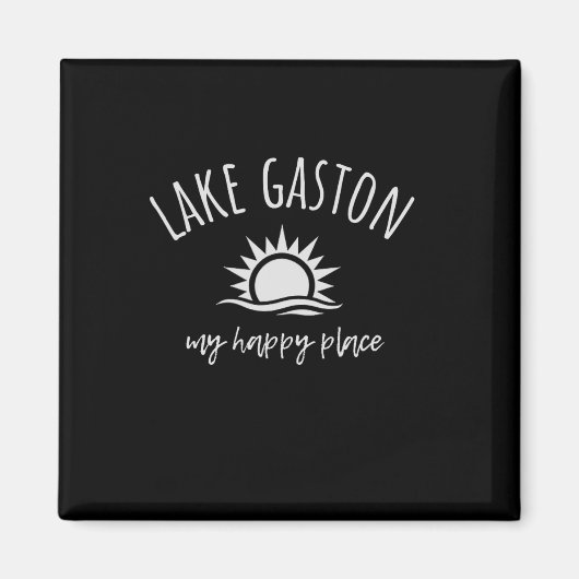 Lake Gaston My Happy Place Boating Fishing Camping マグネット (正面)