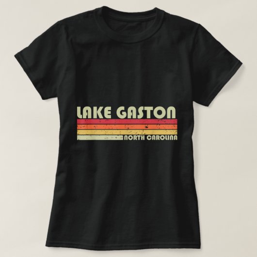 LAKE GASTON NORTH CAROLINA Funny Fishing Camping S Tシャツ (デザイン正面)