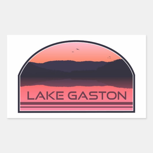 Lake Gaston North Carolina Virginia Red Sunrise 長方形シール (正面)
