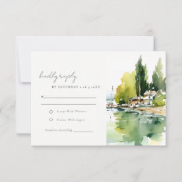 Lake Geneva Switzerland Landscape Scape Wedding 出欠カード