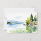 Lake Geneva Switzerland Landscape Scape Wedding 出欠カード (裏面)