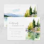 Lake Geneva Switzerland Landscape Scape Wedding 出欠カード (正面/裏面)
