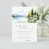 Lake Geneva Switzerland Landscape Scape Wedding 出欠カード (スタンド正面)