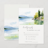 Lake Geneva Switzerland Landscape Scape Wedding 出欠カード (正面/裏面)
