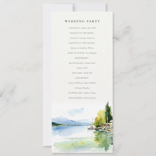 Lake Geneva Switzerland Landscape Wedding Program 招待状 (裏面)