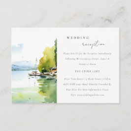 Lake Geneva Switzerland Scape Wedding Reception エンクロージャーカード