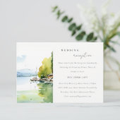 Lake Geneva Switzerland Scape Wedding Reception エンクロージャーカード (スタンド正面)