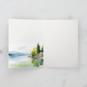 Lake Geneva Switzerland Watercolor Scape Wedding サンキューカード (内部)