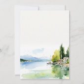 Lake Geneva Switzerland Watercolor Scape Wedding セーブザデート (裏面)