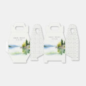 Lake Geneva Switzerland Watercolor Scape Wedding フェイバーボックス (折り畳みなし)