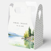 Lake Geneva Switzerland Watercolor Scape Wedding フェイバーボックス (オープン)