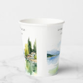 Lake Geneva Switzerland Watercolor Scape Wedding 紙コップ (右)