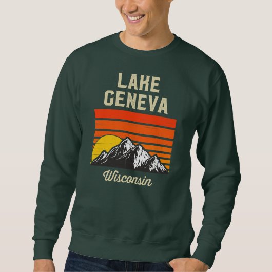 Lake Geneva Wisconsin Retro City State USA  スウェットシャツ (正面)