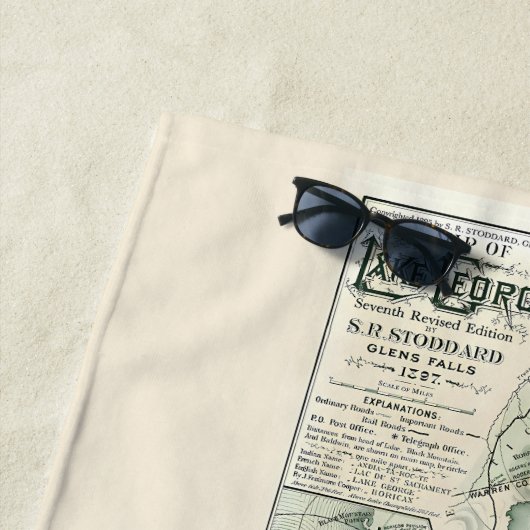 Lake George Beach Towel – Stoddard Map Edition ビーチタオル (インサイチュ)