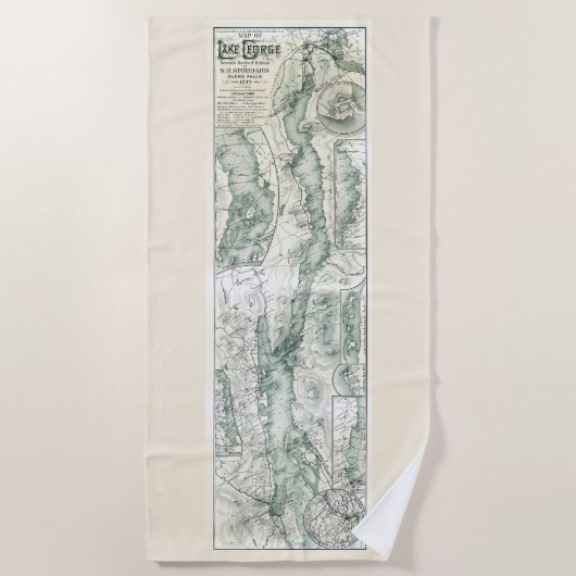 Lake George Beach Towel – Stoddard Map Edition ビーチタオル (正面)