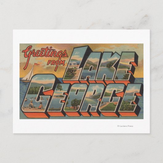 Lake George, New York - Large Letter Scenes ポストカード (正面)